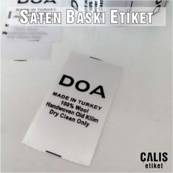 Baskı Etiket (Saten) Bez Baskı Etiket Saten